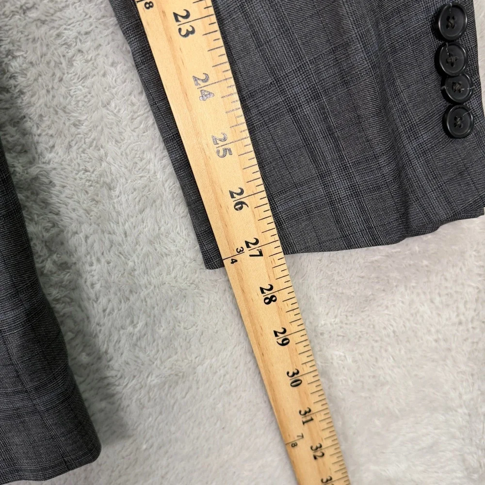 Brooks Brothers Mens 42XL Blazer 1818 Fitzgerald Gray Plaid SaxXon Wool Jacket